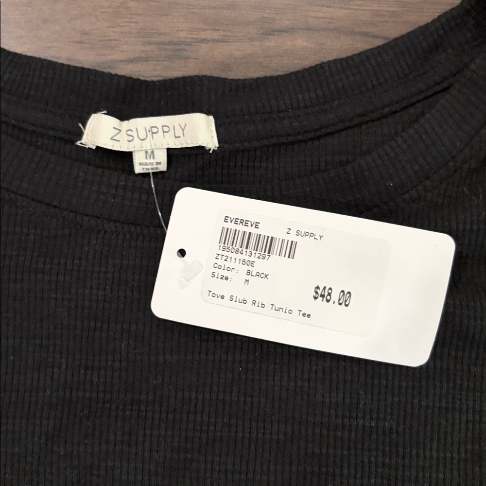 NWT Z Supply Tova Slub Rib Tunic Tee Sz M - Picture 2 of 5